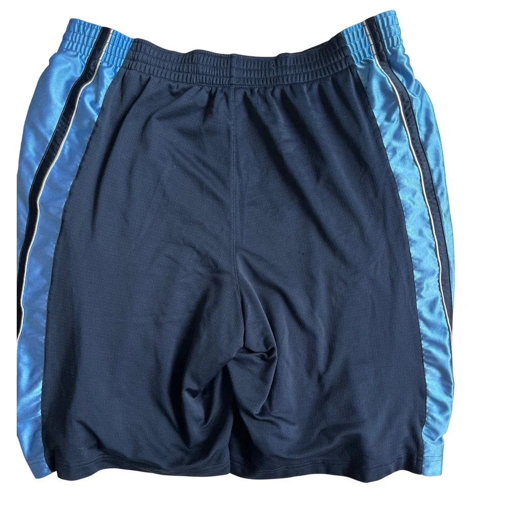 Nike Basketball Shorts Mens XL Navy Blue Light Blue‎ Mesh Striped Y2K Athletic